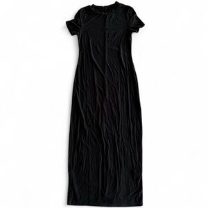 SHEIN x Dazy Solid Split Hem Black Bodycon Dress